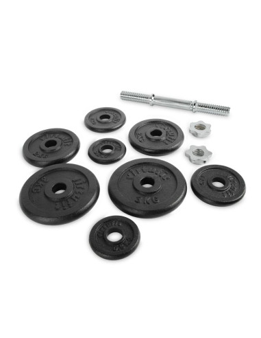 Virtufit regulowany zestaw hantli pro - zestaw sztangi - żeliwo - 1 x 15 kg