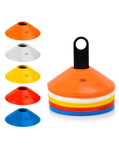 Pachołki talerzyki stożkowe 50szt. + stojak / tt50-19multi