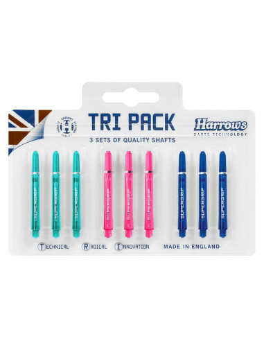 Shafty harrows tri pack supergrip 3x3 kolorowe