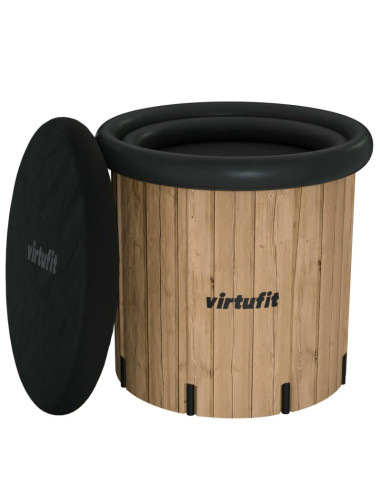 Virtufit wanna lodowa xxl - 375 litrów - imitacja drewna - z akcesoriami