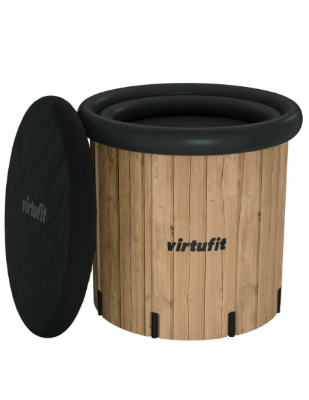 Virtufit wanna lodowa xxl - 375 litrów - imitacja drewna - z akcesoriami