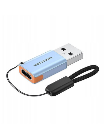 Adapter usb 3.1 vention usb-a do usb-c ze smyczą stop aluminium