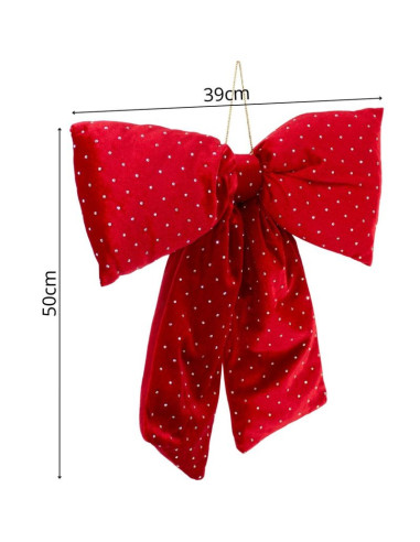 Kokarda dekoracyjna czerwona 39x50cm mica