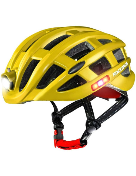 Rockbros kask rowerowy mtb z lampką żółty 57-62cm