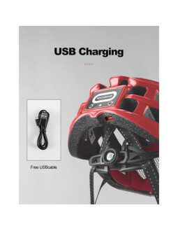 Rockbros kask rowerowy mtb z lampką żółty 57-62cm 2