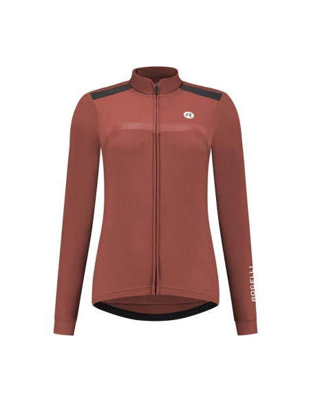 Rogelli koszulka dł. rękaw damska mono brązowa m