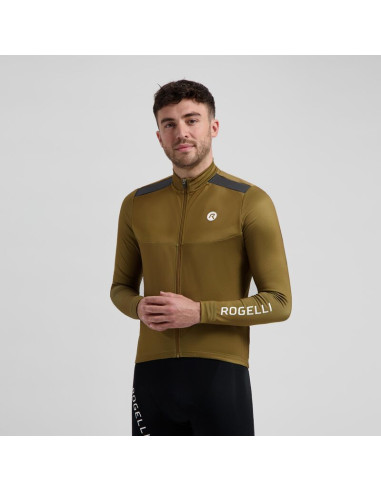 Rogelli koszulka dł. rękaw mono brązowa 2xl