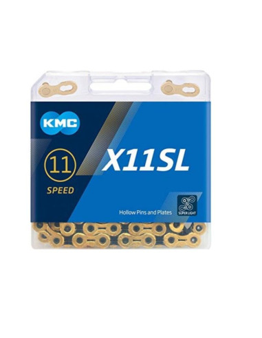 Kmc łańcuch x11 sl ti-n 118 ogniw złoto czarny box