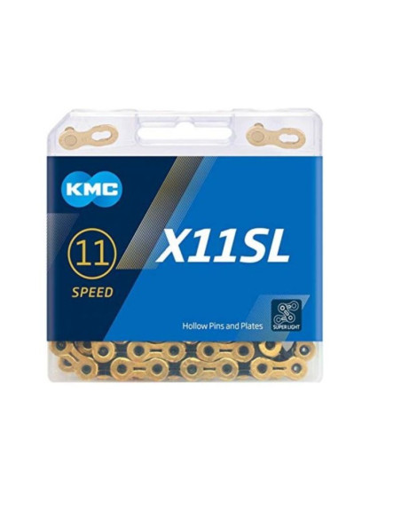 Kmc łańcuch x11 sl ti-n 118 ogniw złoto czarny box
