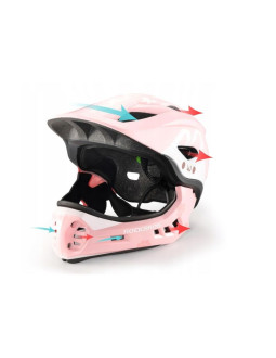 Rockbros kask rowerowy dziecięcy 48-52cm różowy 2