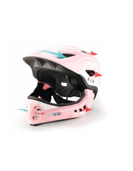 Rockbros kask rowerowy dziecięcy 48-52cm różowy