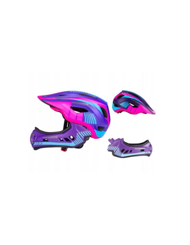 Rockbros kask rowerowy dziecięcy 53-58cm fioletowy