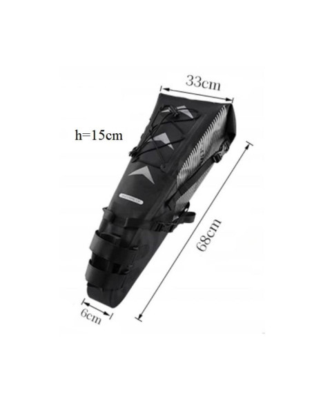 Rockbros torba podsiodłowa rolowana 10l czarna