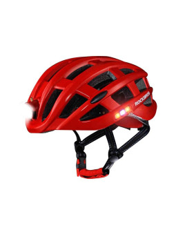 Rockbros kask rowerowy mtb z lampką czerw 57-62cm