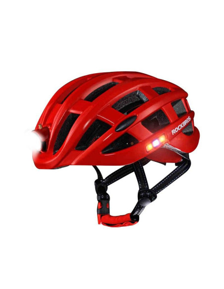 Rockbros kask rowerowy mtb z lampką czerw 57-62cm