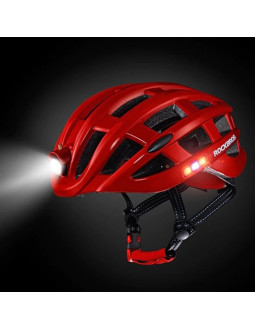 Rockbros kask rowerowy mtb z lampką czerw 57-62cm 2