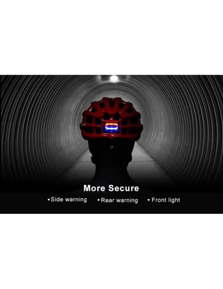 Rockbros kask rowerowy mtb z lampką czerw 57-62cm