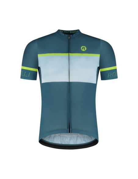 Rogelli koszulka hero ii niebiesko-limonkowa xl