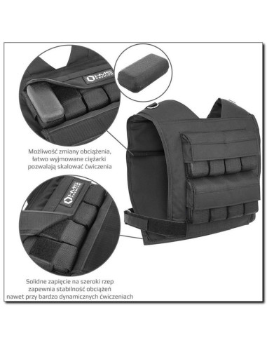 Kamizelka treningowa z obciążeniem 16kg cordura hms kto16