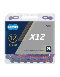 Kmc łańcuch x12 126 ogniw aurora niebieski box
