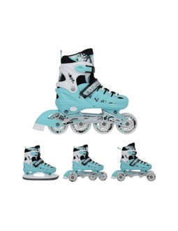 Nh10905 4w1 mietowe rozm. l(39-42)  łyżworolki z wym. płozą hokejową nils extreme