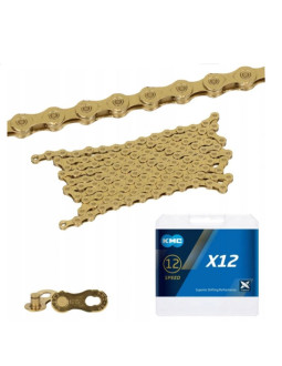 Kmc łańcuch x12 126 ogniw ti-n złoty box