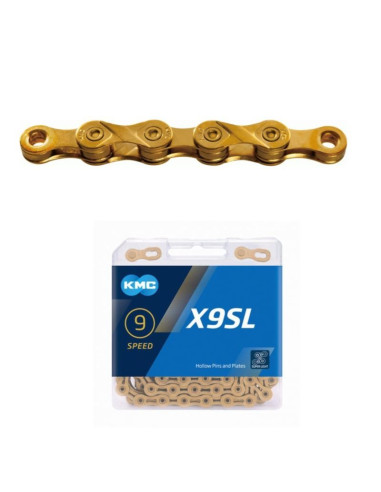 Kmc łańcuch x9 114 ogniw złoty box