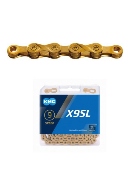 Kmc łańcuch x9 114 ogniw złoty box
