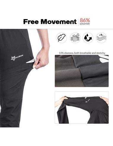 Rockbros męskie spodnie rowerowe czarne 2xl