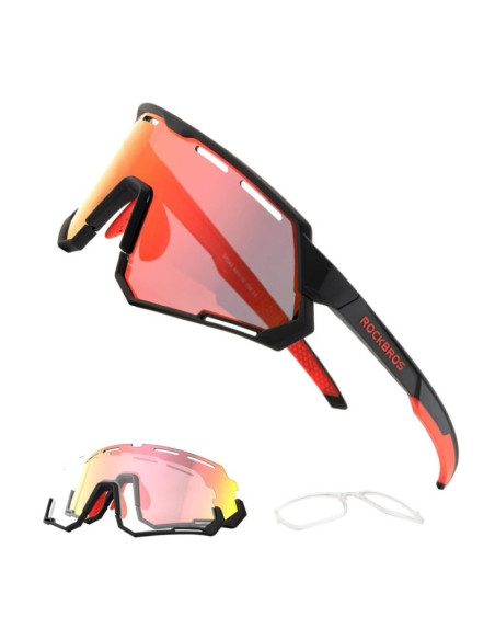 Rockbros okulary sportowe sp246 czarno-czerwone