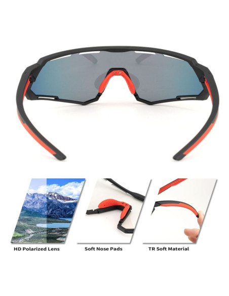 Rockbros okulary sportowe sp246 czarno-czerwone