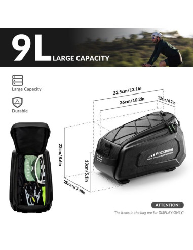 Rockbros torba na bagażnik rowerowy 9l