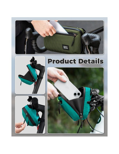 Rockbros torba na kierownicę rowerową 2,1l nieb