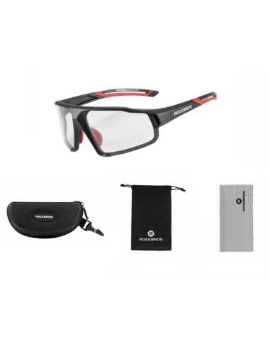 Rockbros okulary z fotochromem czarno-czerwone
