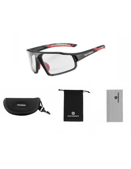 Rockbros okulary z fotochromem czarno-czerwone