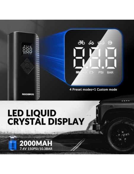 Rockbros pompka elektryczna 150psi a13