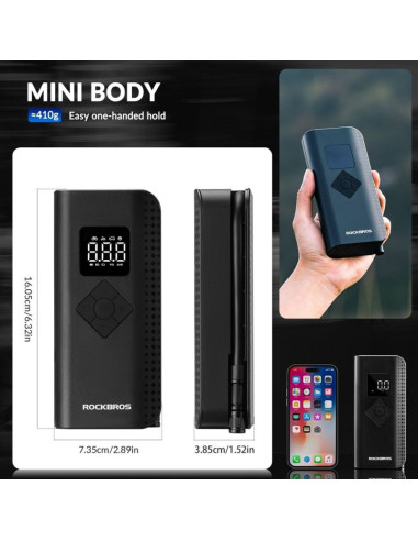 Rockbros pompka elektryczna 150psi a13