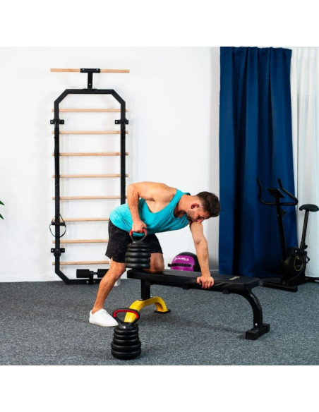 Zestaw ciężarów 6w1 hms sgn140 (sztanga, sztangielki i kettlebell) 40kg