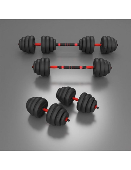 Zestaw ciężarów 6w1 hms sgn140 (sztanga, sztangielki i kettlebell) 40kg