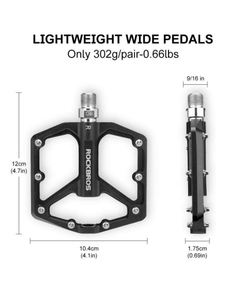 Rockbros pedały rowerowe platformowe czarne