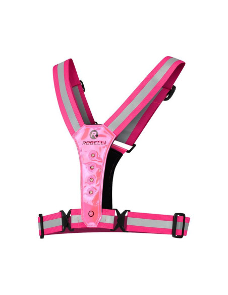 Rogelli kamizelka odblaskowa led różowa