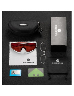 Rockbros okulary sportowe z fotochromem czar-czerw 2