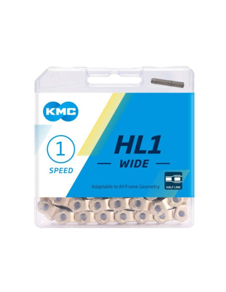 Kmc łańcuch hl1 szeroki 100 ogniw srebrny box