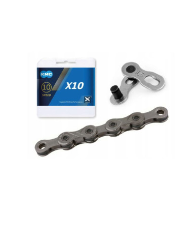 Kmc łańcuch x10 114 ogniw szary box
