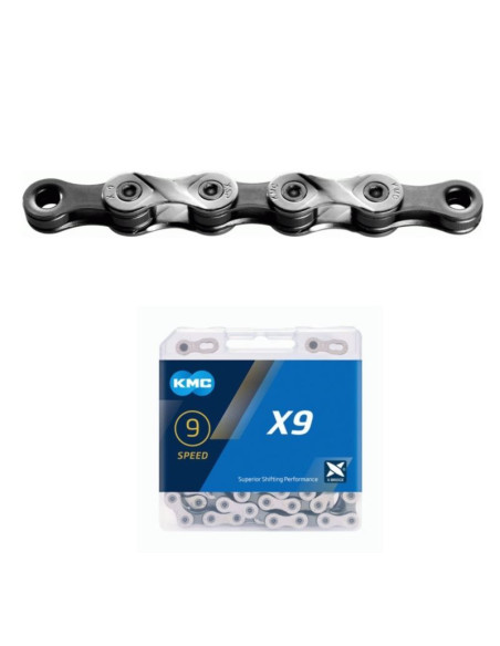 Kmc łańcuch x9 114 ogniw srebrno szary box