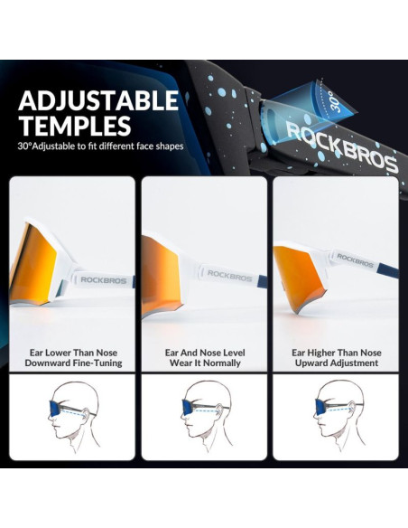 Rockbros okulary sportowe sp297 białe z polaryz.