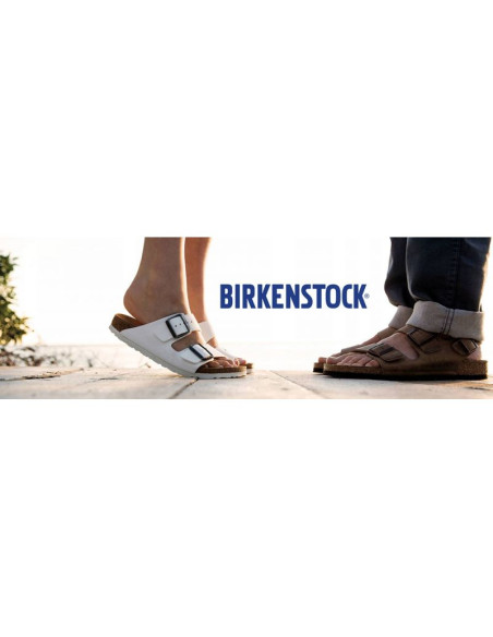 Klapki damskie/męskie birkenstock arizona birko-flor nubuck stone regular szerokie szare (0151211)