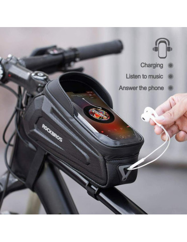 Rockbros torba na telefon na ramę, czarna