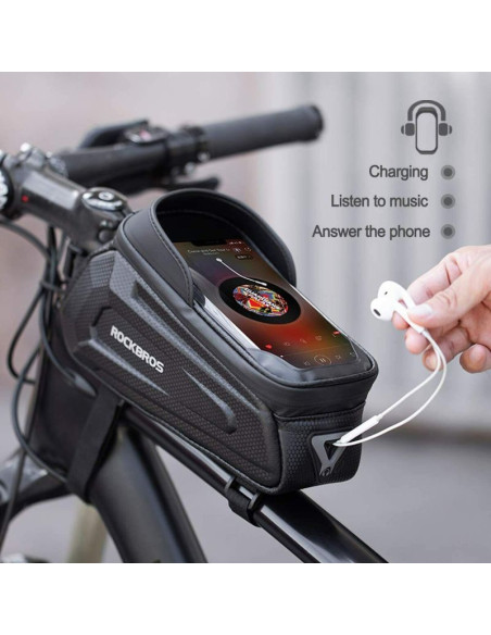 Rockbros torba na telefon na ramę, czarna