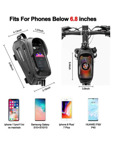 Rockbros torba na telefon na ramę, czarna